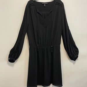 Black WHBM peasant blouson dress